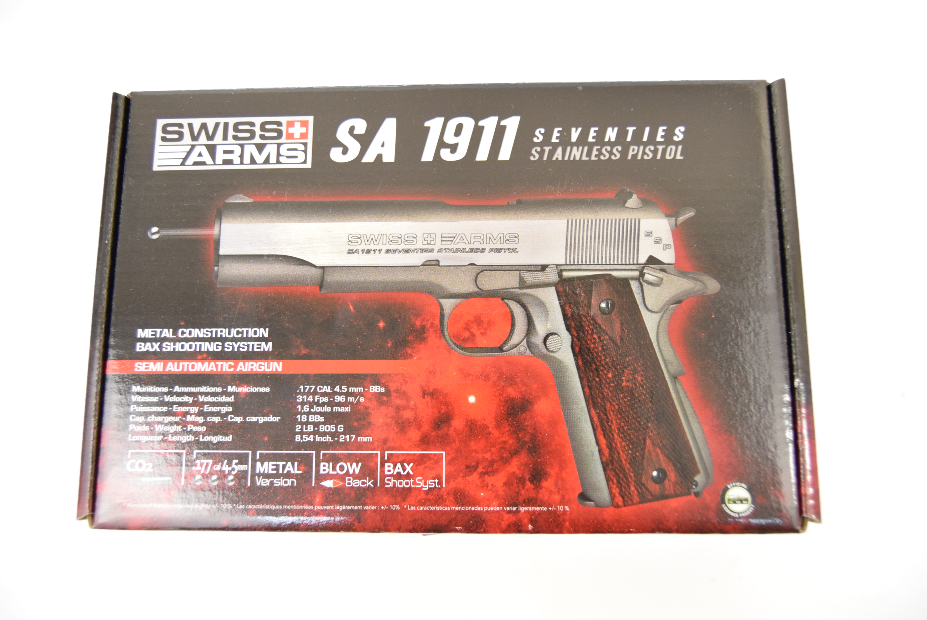 Пистолет SA1911SSP, к.4,5мм (blowback, мет.)