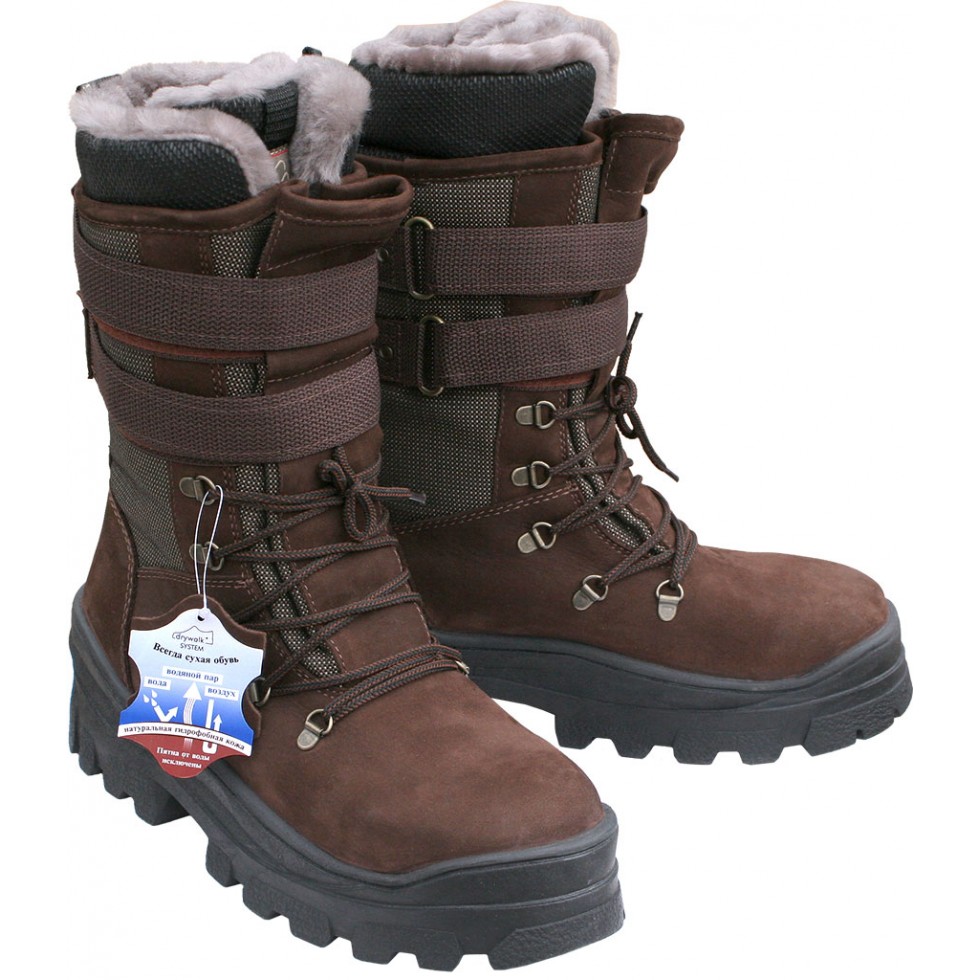 Сапоги охотничьи "Лось" зима (нубук/нат. мех)