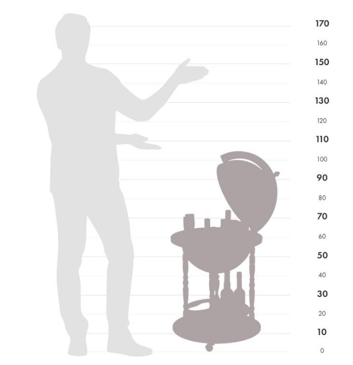 Глобус- бар на 4-ножках  d=40 карта на русском языке